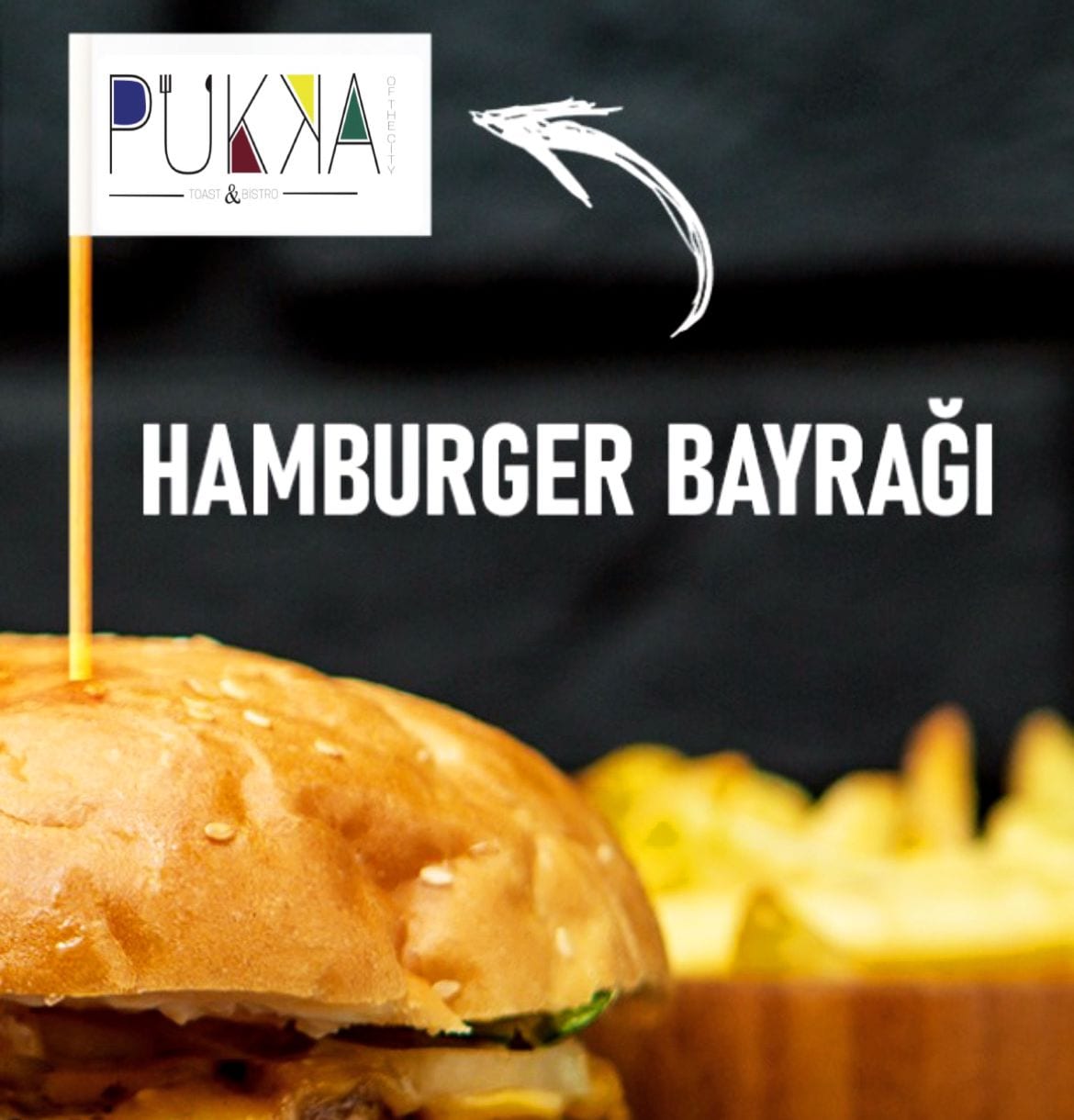 izmir baskılı hamburger bayrağı  logo bayraklı kürdan