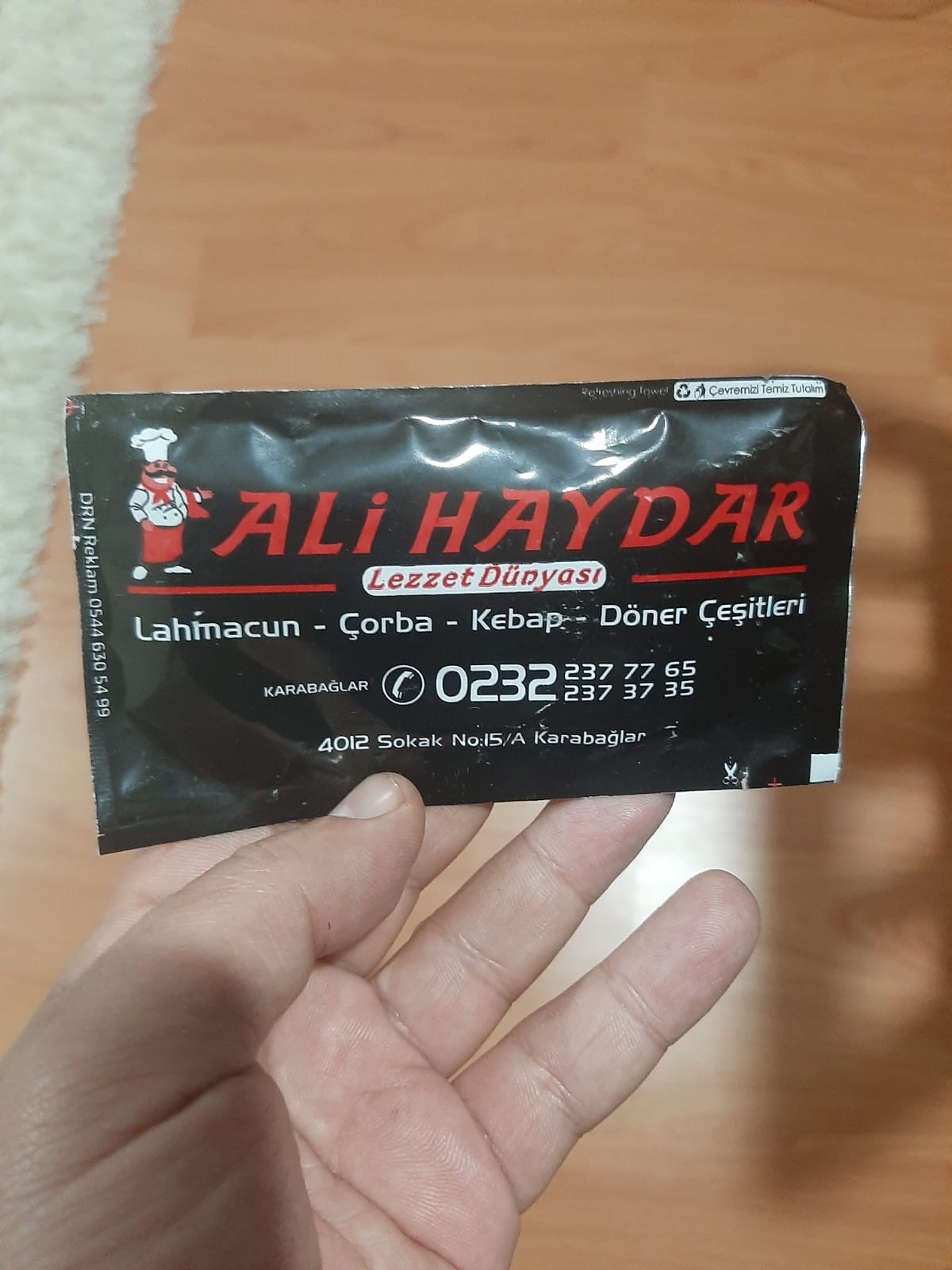 izmir pideci dönerci dürümcü sandaviç kokoreç pizza hamburger  baskılı ıslak mendil  baskılı kolonyalı mendil