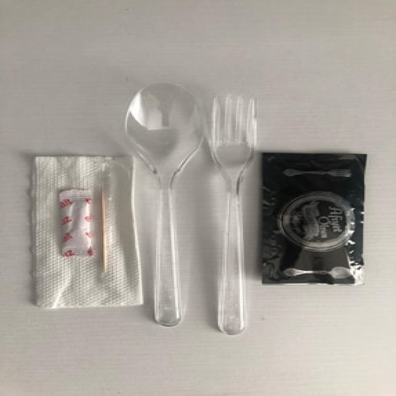 izmir 5 bin 10 bin ikram seti pide seti  yemek seti baskılı çatal tuz bıçak mendil