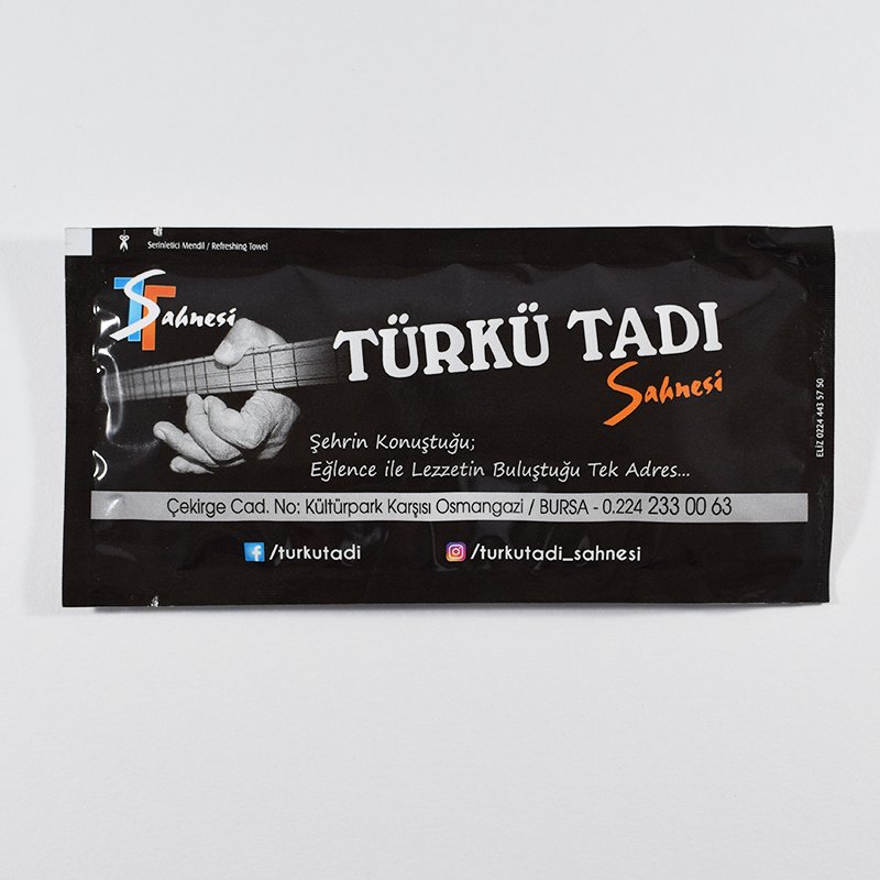 izmir cafe bar restaurant ıslak mendil kolonyalı mendil yaptır baskılı fiyat