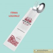 izmir firma logo baskılı çatal bıçak kılıfı kağıdı
